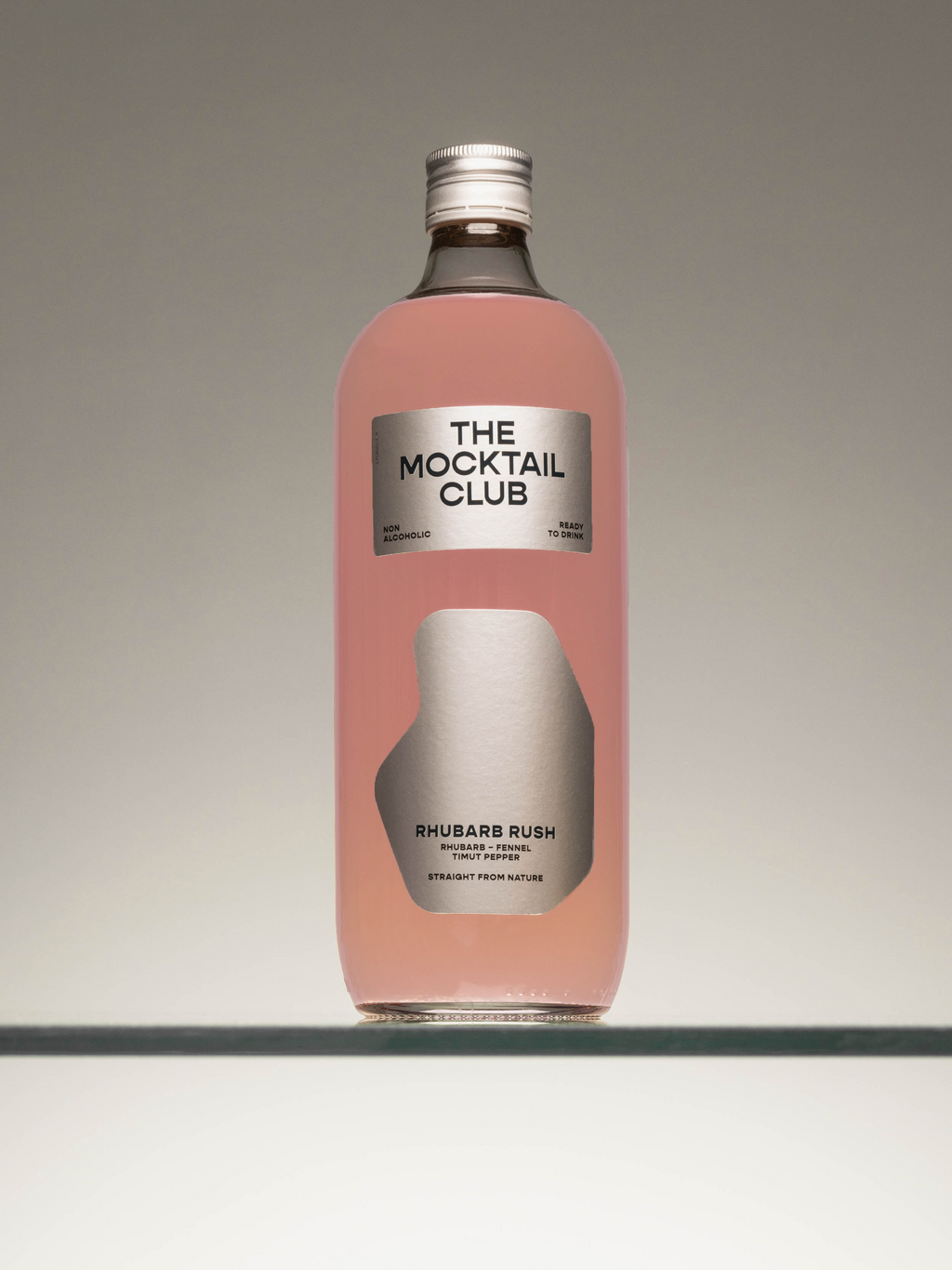 Bottle filled with Rhubarb Rush 99cl mocktail